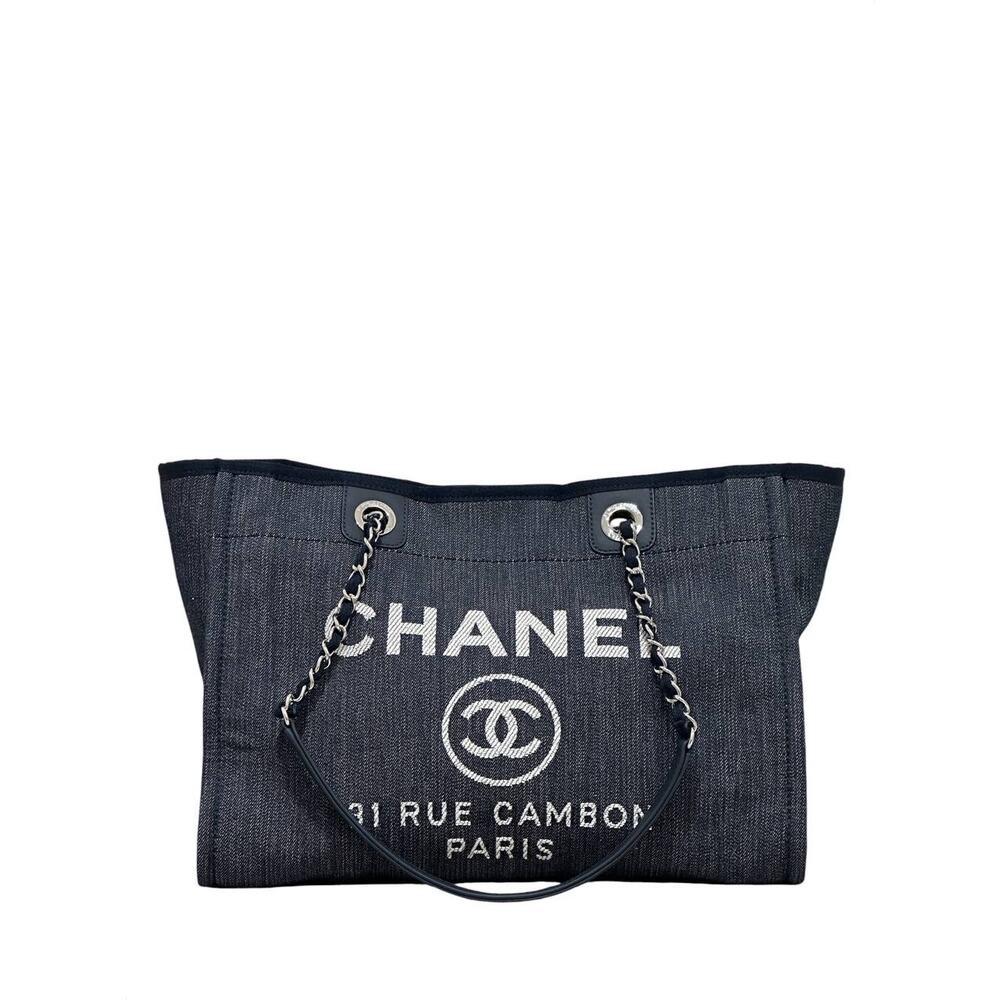 Chanel Deauville Large Denim Canvas Tote Bag